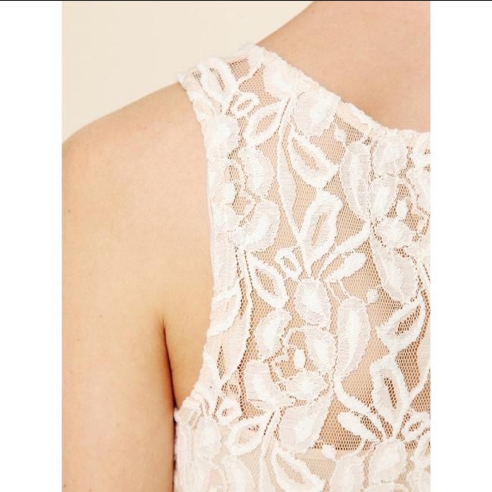 NWT FREE PEOPLE Miles of Lace Ivory Tank Dress - Picture 2 of 5